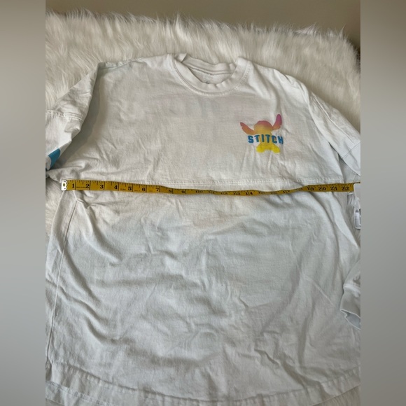 Disney Spirit Jersey White Stitch ‘Living in Paradise' Long Sleeve Shirt - Picture 5 of 9